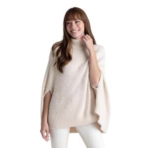 Mer-Sea Womens Knitted Iced Merse Chalet Poncho Sweater One Size Fuzzy Soft